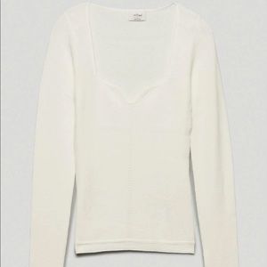 Aritzia Tuscany Sweater - white / light birch